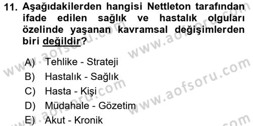 Aile Sosyolojisi Dersi 2016 - 2017 Yılı (Final) Dönem Sonu Sınav Soruları 11. Soru