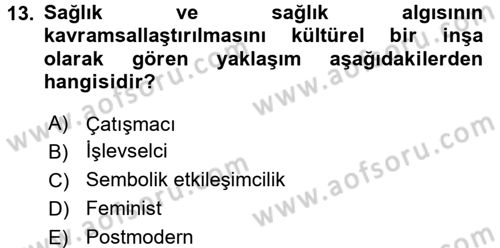 Aile Sosyolojisi Dersi 2017 - 2018 Yılı 3 Ders Sınav Soruları 13. Soru