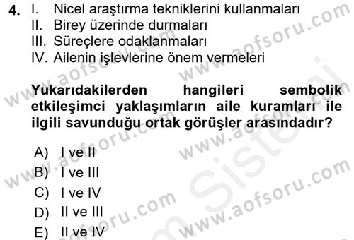 Aile Sosyolojisi Dersi 2017 - 2018 Yılı 3 Ders Sınav Soruları 4. Soru