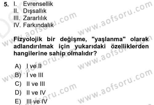 Aile Sosyolojisi Dersi 2017 - 2018 Yılı 3 Ders Sınav Soruları 5. Soru
