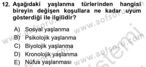 Aile Sosyolojisi Dersi 2021 - 2022 Yılı (Final) Dönem Sonu Sınav Soruları 12. Soru