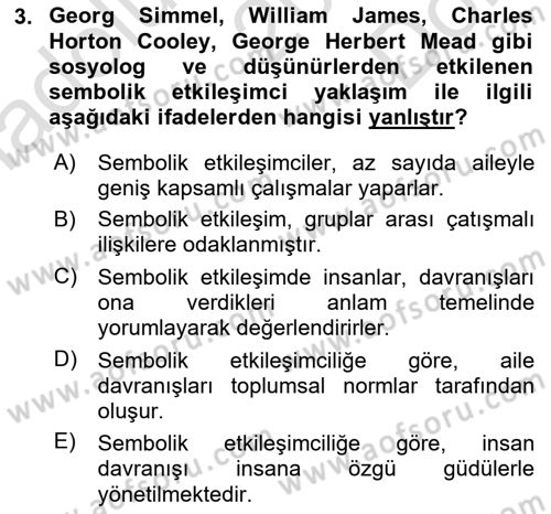 Aile Sosyolojisi Dersi 2021 - 2022 Yılı (Final) Dönem Sonu Sınav Soruları 3. Soru