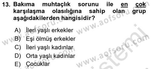 Aile Sosyolojisi Dersi 2021 - 2022 Yılı Yaz Okulu Sınav Soruları 13. Soru