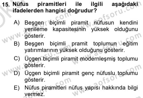 Aile Sosyolojisi Dersi 2021 - 2022 Yılı Yaz Okulu Sınav Soruları 15. Soru