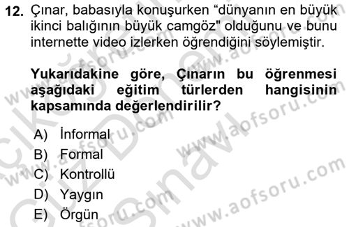 Aile Sosyolojisi Dersi 2022 - 2023 Yılı (Final) Dönem Sonu Sınav Soruları 12. Soru