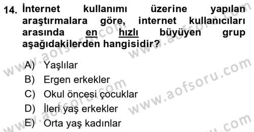 Aile Sosyolojisi Dersi 2022 - 2023 Yılı (Final) Dönem Sonu Sınav Soruları 14. Soru