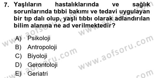 Aile Sosyolojisi Dersi 2022 - 2023 Yılı (Final) Dönem Sonu Sınav Soruları 7. Soru