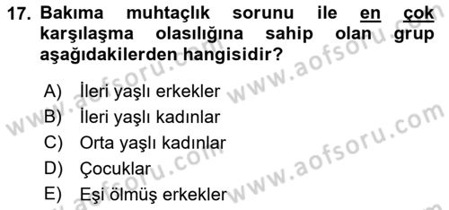 Aile Sosyolojisi Dersi 2022 - 2023 Yılı Yaz Okulu Sınav Soruları 17. Soru