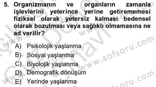 Aile Sosyolojisi Dersi 2023 - 2024 Yılı (Final) Dönem Sonu Sınav Soruları 5. Soru