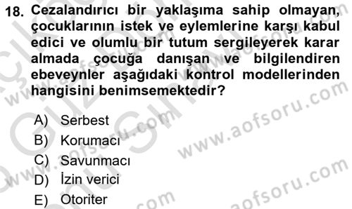 Aile Sosyolojisi Dersi 2025 - 2026 Yılı (Final) Dönem Sonu Sınav Soruları 18. Soru