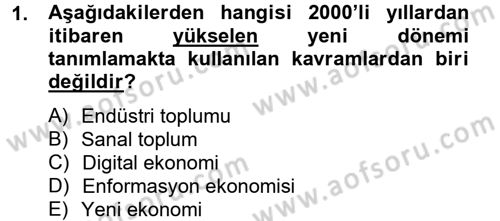 Endüstri Sosyolojisi Dersi 2012 - 2013 Yılı (Vize) Ara Sınav Soruları 1. Soru