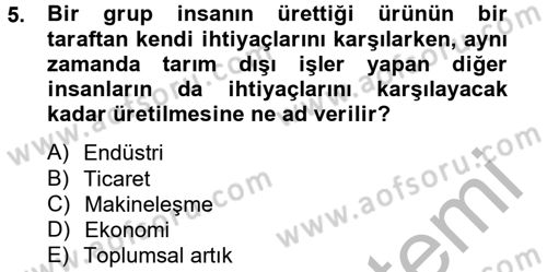 Endüstri Sosyolojisi Dersi 2012 - 2013 Yılı (Vize) Ara Sınav Soruları 5. Soru