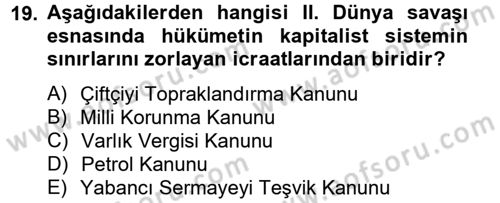 Endüstri Sosyolojisi Dersi 2012 - 2013 Yılı (Final) Dönem Sonu Sınav Soruları 19. Soru