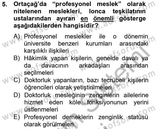 Endüstri Sosyolojisi Dersi 2012 - 2013 Yılı (Final) Dönem Sonu Sınav Soruları 5. Soru