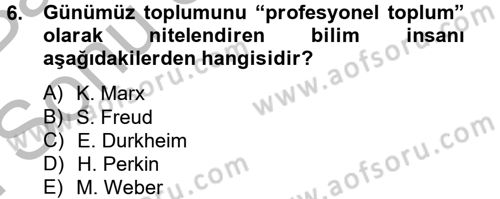 Endüstri Sosyolojisi Dersi 2012 - 2013 Yılı (Final) Dönem Sonu Sınav Soruları 6. Soru