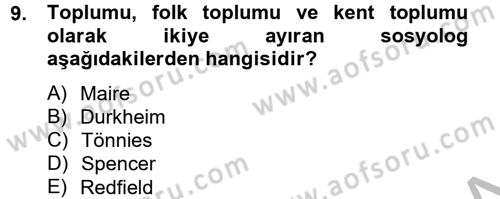 Endüstri Sosyolojisi Dersi 2012 - 2013 Yılı (Final) Dönem Sonu Sınav Soruları 9. Soru