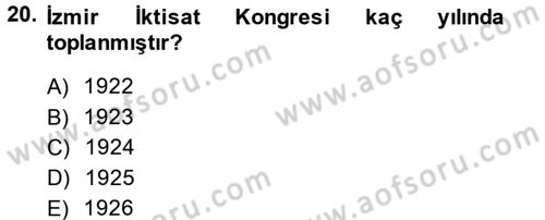 Endüstri Sosyolojisi Dersi 2013 - 2014 Yılı Tek Ders Sınav Soruları 20. Soru