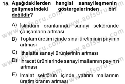Endüstri Sosyolojisi Dersi 2014 - 2015 Yılı (Final) Dönem Sonu Sınav Soruları 15. Soru
