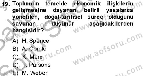 Endüstri Sosyolojisi Dersi 2014 - 2015 Yılı (Final) Dönem Sonu Sınav Soruları 19. Soru