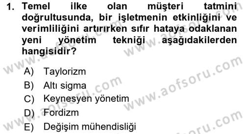 Endüstri Sosyolojisi Dersi 2015 - 2016 Yılı (Vize) Ara Sınav Soruları 1. Soru
