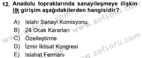 Endüstri Sosyolojisi Dersi 2015 - 2016 Yılı (Final) Dönem Sonu Sınav Soruları 12. Soru