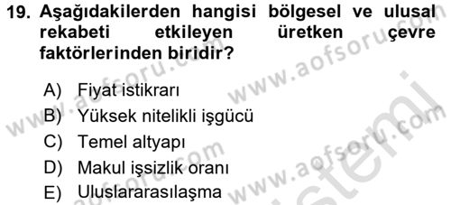 Endüstri Sosyolojisi Dersi 2015 - 2016 Yılı (Final) Dönem Sonu Sınav Soruları 19. Soru