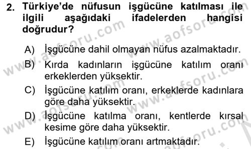 Endüstri Sosyolojisi Dersi 2015 - 2016 Yılı (Final) Dönem Sonu Sınav Soruları 2. Soru