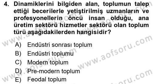Endüstri Sosyolojisi Dersi 2015 - 2016 Yılı (Final) Dönem Sonu Sınav Soruları 4. Soru