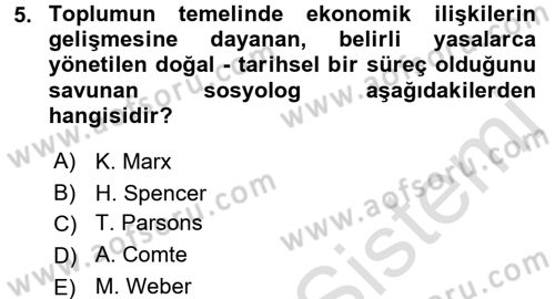 Endüstri Sosyolojisi Dersi 2015 - 2016 Yılı (Final) Dönem Sonu Sınav Soruları 5. Soru