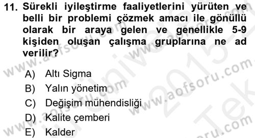 Endüstri Sosyolojisi Dersi 2015 - 2016 Yılı Tek Ders Sınav Soruları 11. Soru