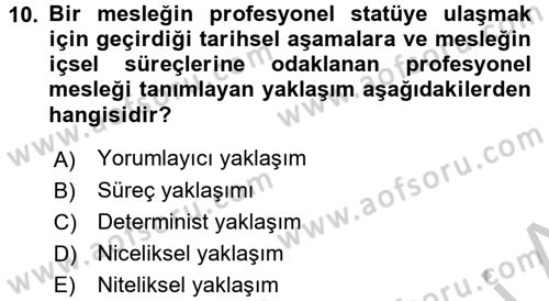 Endüstri Sosyolojisi Dersi 2016 - 2017 Yılı 3 Ders Sınav Soruları 10. Soru
