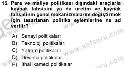 Endüstri Sosyolojisi Dersi 2016 - 2017 Yılı 3 Ders Sınav Soruları 15. Soru
