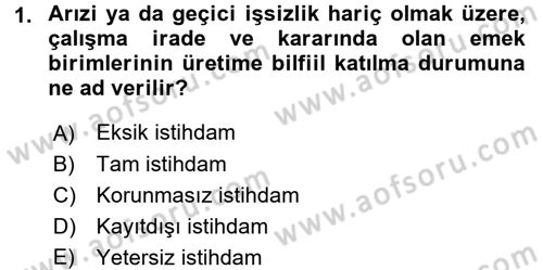 Endüstri Sosyolojisi Dersi 2016 - 2017 Yılı (Vize) Ara Sınav Soruları 1. Soru