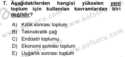 Endüstri Sosyolojisi Dersi 2016 - 2017 Yılı (Vize) Ara Sınav Soruları 7. Soru