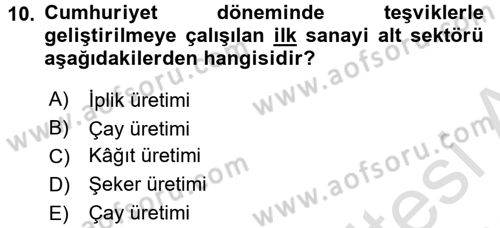 Endüstri Sosyolojisi Dersi 2016 - 2017 Yılı (Final) Dönem Sonu Sınav Soruları 10. Soru
