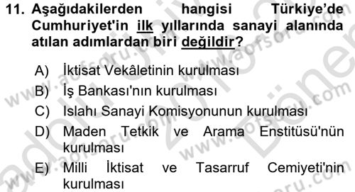 Endüstri Sosyolojisi Dersi 2016 - 2017 Yılı (Final) Dönem Sonu Sınav Soruları 11. Soru