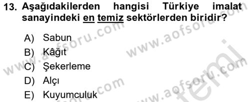 Endüstri Sosyolojisi Dersi 2016 - 2017 Yılı (Final) Dönem Sonu Sınav Soruları 13. Soru