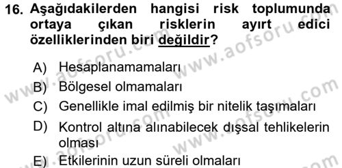 Endüstri Sosyolojisi Dersi 2016 - 2017 Yılı (Final) Dönem Sonu Sınav Soruları 16. Soru