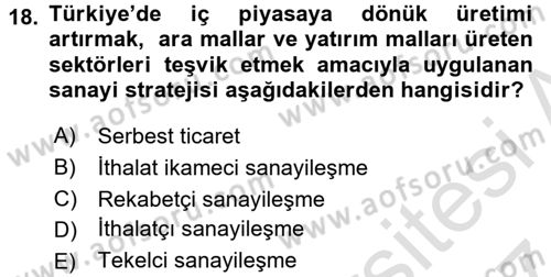 Endüstri Sosyolojisi Dersi 2016 - 2017 Yılı (Final) Dönem Sonu Sınav Soruları 18. Soru