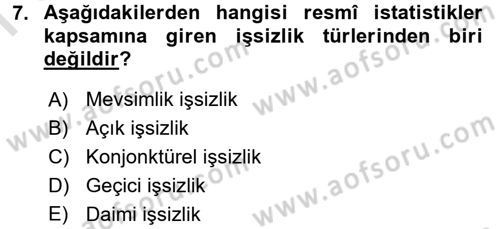 Endüstri Sosyolojisi Dersi 2016 - 2017 Yılı (Final) Dönem Sonu Sınav Soruları 7. Soru