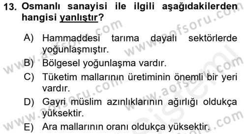 Endüstri Sosyolojisi Dersi 2017 - 2018 Yılı 3 Ders Sınav Soruları 13. Soru