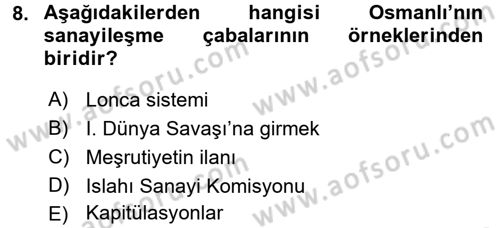 Endüstri Sosyolojisi Dersi 2017 - 2018 Yılı 3 Ders Sınavı 8. Soru