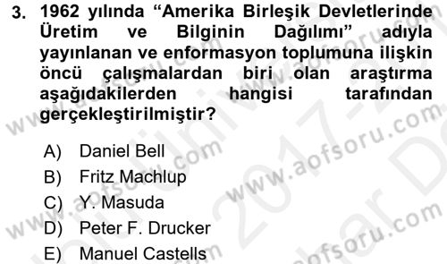 Endüstri Sosyolojisi Dersi 2017 - 2018 Yılı (Vize) Ara Sınav Soruları 3. Soru