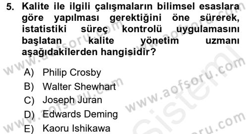 Endüstri Sosyolojisi Dersi 2017 - 2018 Yılı (Vize) Ara Sınav Soruları 5. Soru