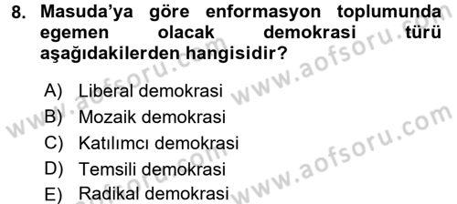 Endüstri Sosyolojisi Dersi 2017 - 2018 Yılı (Vize) Ara Sınav Soruları 8. Soru