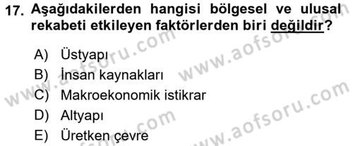 Endüstri Sosyolojisi Dersi 2017 - 2018 Yılı (Final) Dönem Sonu Sınav Soruları 17. Soru