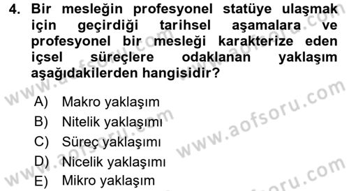 Endüstri Sosyolojisi Dersi 2017 - 2018 Yılı (Final) Dönem Sonu Sınav Soruları 4. Soru