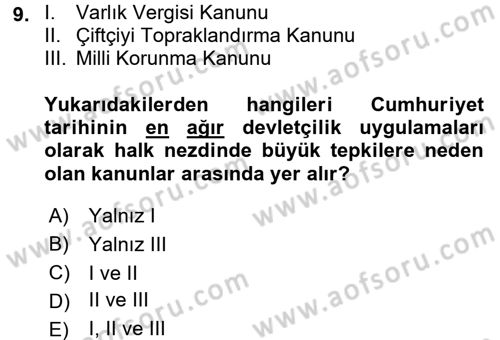 Endüstri Sosyolojisi Dersi 2017 - 2018 Yılı (Final) Dönem Sonu Sınav Soruları 9. Soru