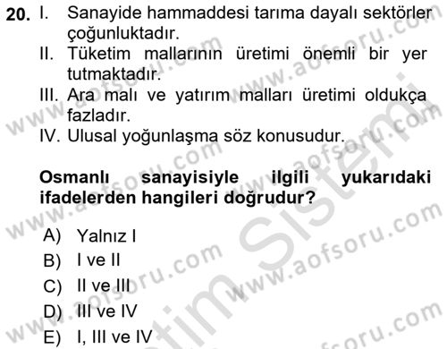 Endüstri Sosyolojisi Dersi 2018 - 2019 Yılı 3 Ders Sınav Soruları 20. Soru