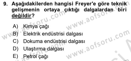 Endüstri Sosyolojisi Dersi 2018 - 2019 Yılı 3 Ders Sınav Soruları 9. Soru